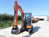 2025 Hitachi ZX33U-5A mini excavator, front three-quarter view