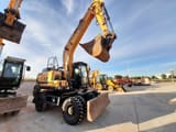 2019 Hyundai HW180 wheel excavator, front three-quarter view