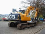 2015 JCB JS220LC crawler excavator, rear three-quarter view
