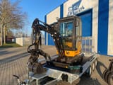 Berger Kraus BK2000NKSR mini excavator on trailer, side view