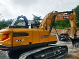 2026 XCMG XE335G crawler excavator, rear three-quarter view