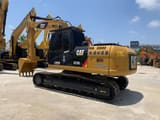 2021 Caterpillar 323D2 L crawler excavator, rear three-quarter view