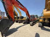 2024 Doosan DX340 crawler excavator, front three-quarter view