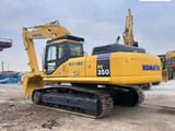 2020 Komatsu PC350 crawler excavator, rear three-quarter view