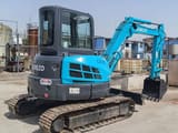 2020 Kobelco SK55 mini excavator, rear three-quarter view