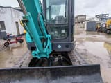 2015 Kobelco 55 mini excavator, front view of blade and boom