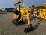 2018 Bobcat E08 AAEM mini excavator, front three-quarter view