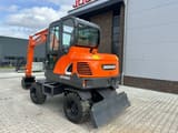 2018 Doosan DX60 wheel excavator, front three-quarter view