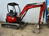 2014 Kubota U25-3 mini excavator, side profile view