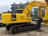 2021 Komatsu PC200-7 crawler excavator, rear three-quarter view