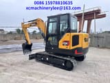 2024 Sany SY55U mini excavator, rear three-quarter view