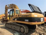 2018 Caterpillar 330C crawler excavator, rear three-quarter view