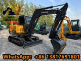 2023 Volvo EC55D mini excavator, front three-quarter view