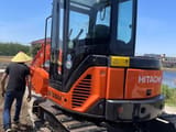 Hitachi ZX50U mini excavator, rear three-quarter view