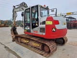 2018 Takeuchi TB2150 crawler excavator, rear three-quarter view