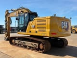 2020 Caterpillar 330 crawler excavator, rear three-quarter view