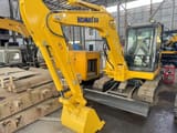 2023 Komatsu PC35 mini excavator, front three-quarter view