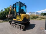 2021 Yanmar SV26 mini excavator, rear three-quarter view