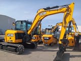 2022 JCB 90Z-2 crawler excavator, rear three-quarter view