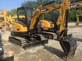 2020 Sany SY35U mini excavator, front three-quarter view