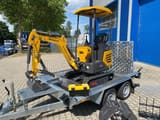 Berger Kraus BK1250JSR mini excavator on trailer, side view