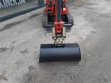 Mole M12 mini excavator, front view of bucket and boom