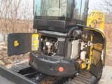 2022 Komatsu PC35MR mini excavator rear view with engine compartment open
