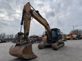 2017 Caterpillar 326FLN crawler excavator, front three-quarter view