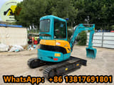 2022 Kubota U35 mini excavator, rear three-quarter view
