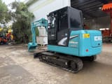 2018 Kobelco SK60-8 mini excavator, rear three-quarter view