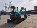 2019 Kobelco SK55SR mini excavator, rear three-quarter view