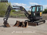 2022 Volvo ECR50F mini excavator, side view with attachments