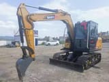 2022 Sany SY75C mini excavator, front three-quarter view