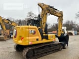 2022 Caterpillar 313-07B crawler excavator, rear three-quarter view