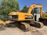 2020 JCB JS220LC crawler excavator, rear three-quarter view