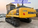 2023 Komatsu PC350 crawler excavator, rear three-quarter view