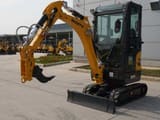 2026 Shantui SE18SR mini excavator, front three-quarter view