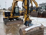2021 Caterpillar 308-07A mini excavator, front three-quarter view