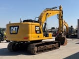 2018 Caterpillar 323 crawler excavator, rear three-quarter view
