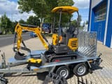 Berger Kraus BK1250JSR mini excavator on a trailer, side view