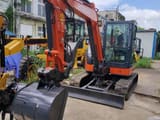 2022 Hitachi ZX55USR-5A mini excavator, front three-quarter view
