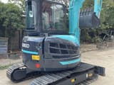 2020 Kobelco SK55SR mini excavator, rear three-quarter view