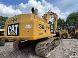 2021 Caterpillar 349DL crawler excavator rear three-quarter view