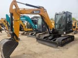 2024 Sany SY55C mini excavator, front three-quarter view