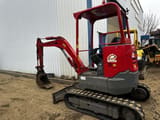 2017 Volvo ECR25D mini excavator, rear three-quarter view