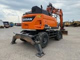2021 Doosan DX165W-5 wheel excavator, rear three-quarter view