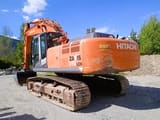 2011 Hitachi Zaxis 350LCN crawler excavator, rear three-quarter view