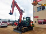 2023 Hitachi ZX85USB-6 mini excavator, front three-quarter view
