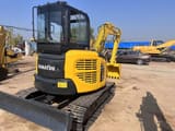 2022 Komatsu PC50 mini excavator, front-quarter view