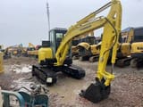 2023 Yanmar VIO55 mini excavator, front three-quarter view